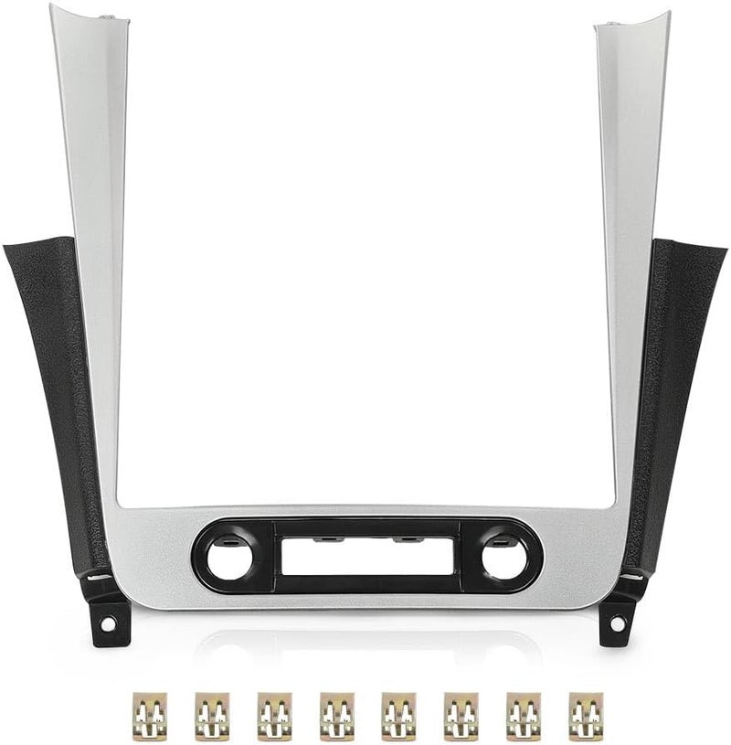 GPLUS Radio Dash Bezel Trim Vent Compatible with Chevy Malibu 2008-2012 Sliver & Black Car Radio Dashboard Cover - Image 1